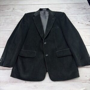 Statements Men's 42R Black Corduroy Blazer Sport Coat Jacket Cotton Rayon EXC